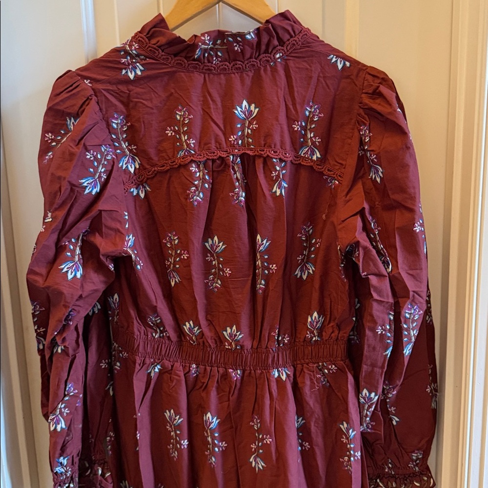 NWT Umgee Floral Dress Smocked Waist & Ruffle Trim - Picture 6 of 6